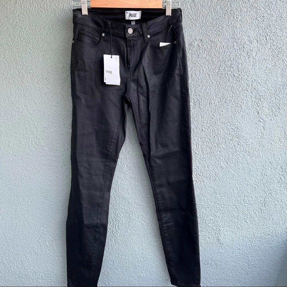 NWT Paige Verdugo Ankle Jeans Sterling Dark Coated sz 27 - Picture 2 of 5